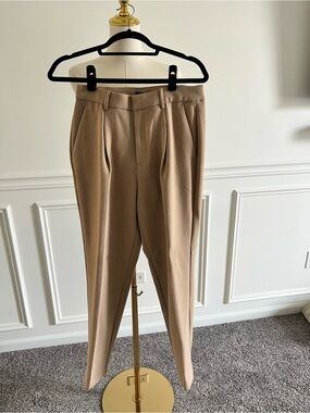 Women’s Tailored Pleat Front Pants in Tan